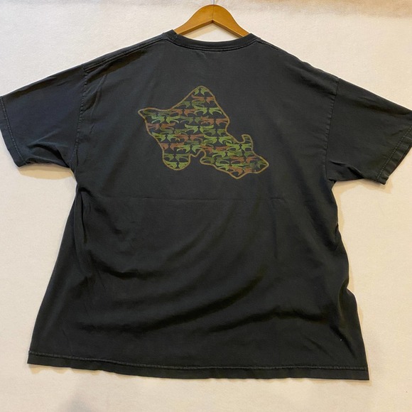 Y2K Deep Roots Tshirt Mens Size 2XL Black Fade Tshirt DISTRESSED - Picture 2 of 7